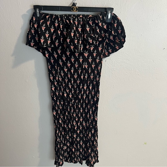 Flynn Skye Strapless Fiona Midi Dress Dark Tulips Size Small - Picture 6 of 14